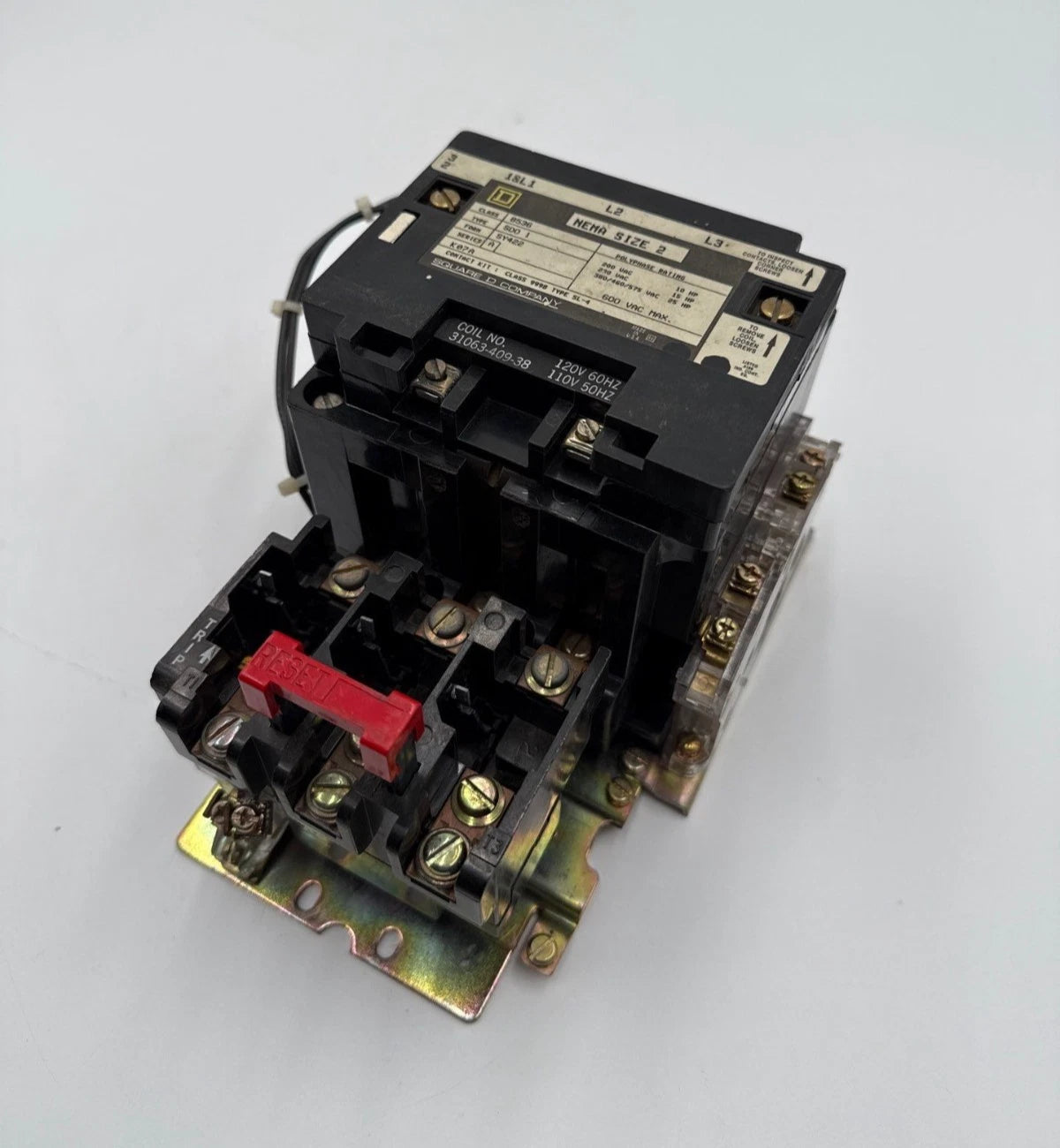 Square D 8536SD01 Starter NEMA Size 2 3P 600V 3PH 25HP Coil 110/120V 8536SDO1 Used