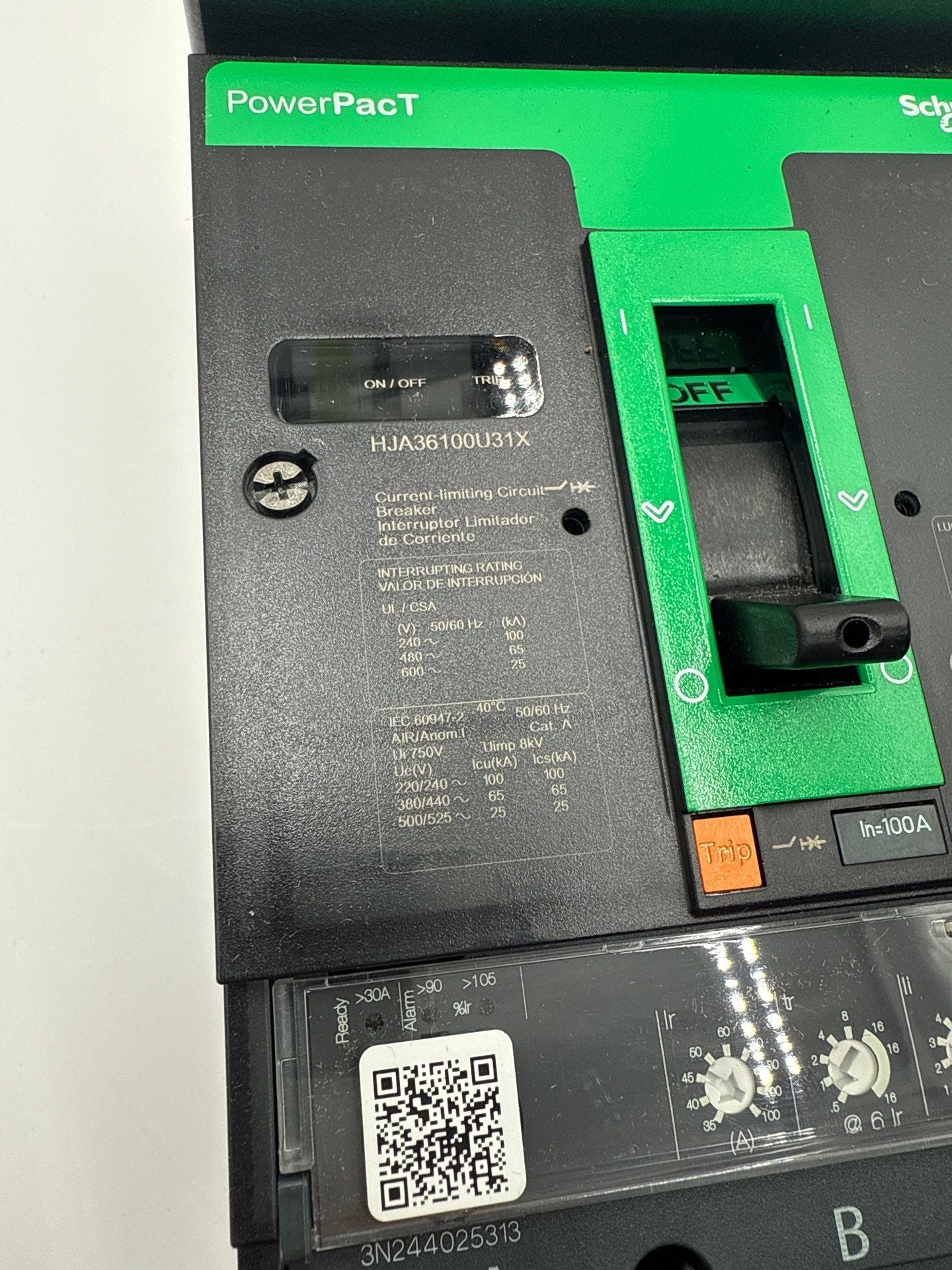 Square D HJA36100U31X I-Line Circuit Breaker 100A 3P 600V HJA New