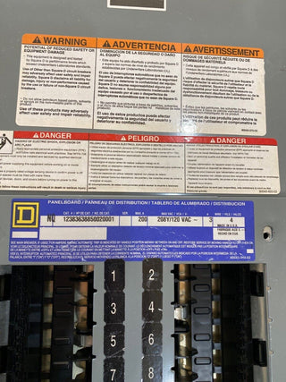 Square D NQ Panelboard 200A 208Y/120V 3PH 4W 72 Circuit Indoor Encl MCB QBL32200 P646 Used