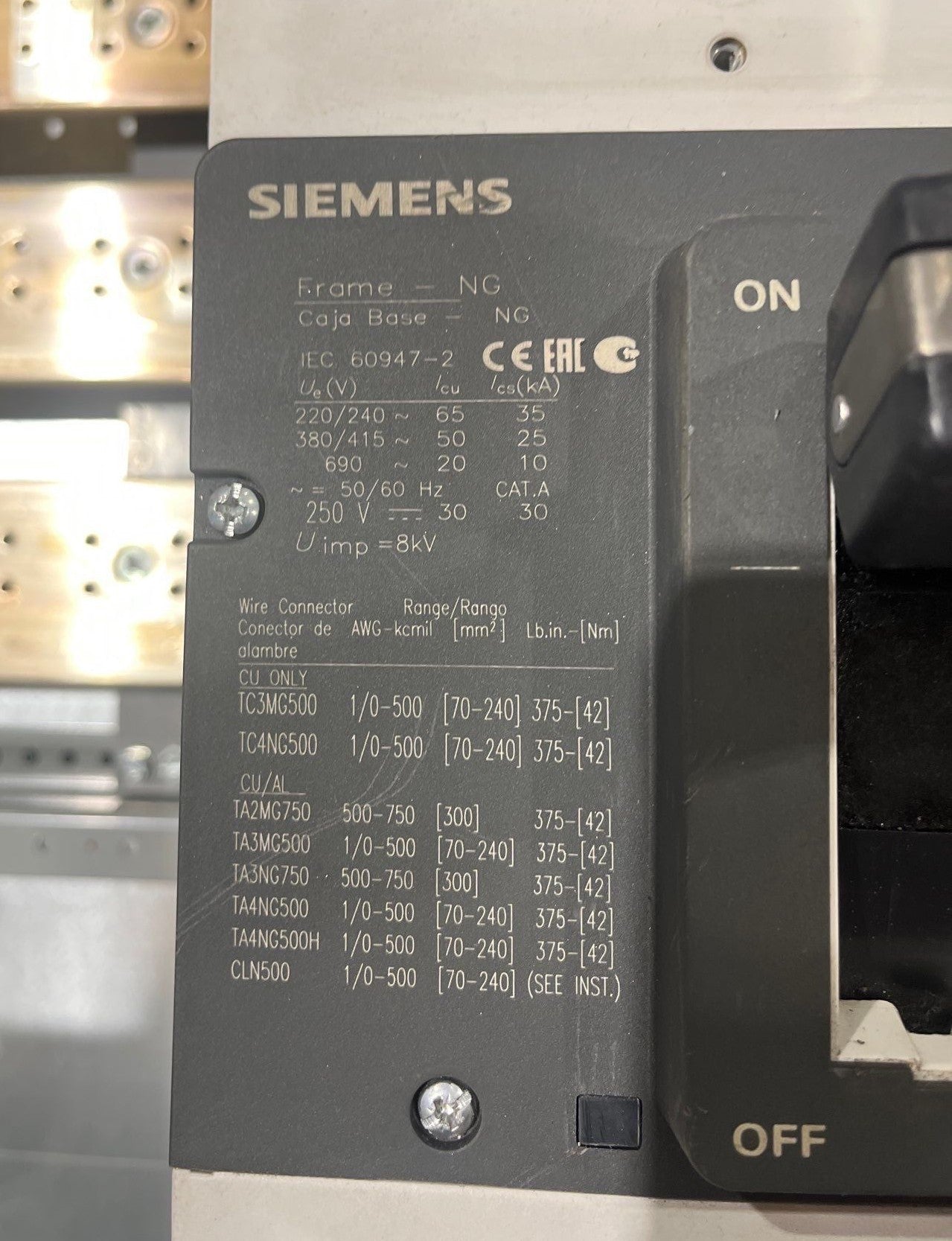 Siemens P5 Panelboard 1200A 208/120V 3PH 4W NNX3B100 1000 Amp MCB Panel Used