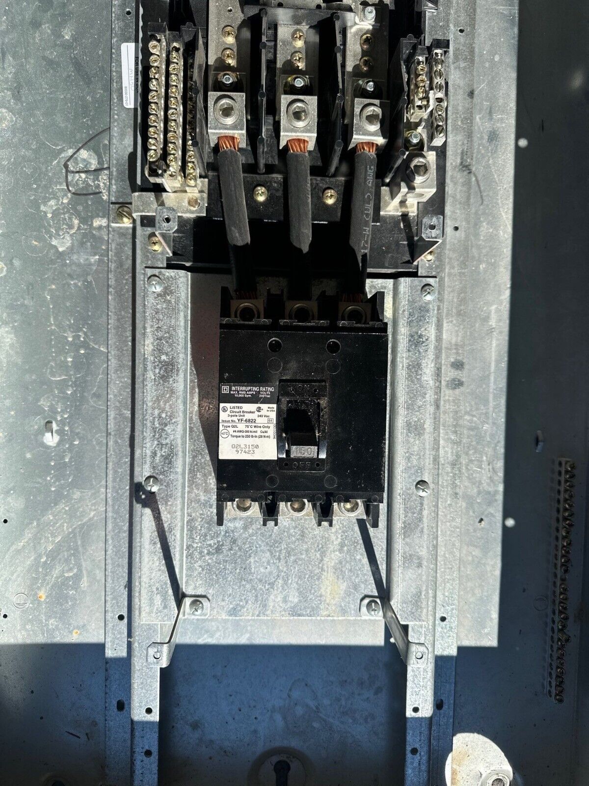 Square D NQOD442M225 NQOD Panelboard 225A 208Y/120V 3PH 4W Main MCB Indoor Encl P332 Used