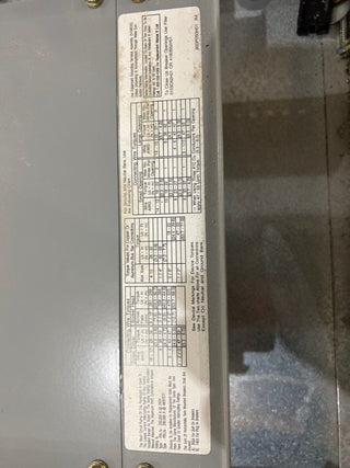 CH PRL2A Panelboard 225A 480/277V 3PH 4W 42 Circuit MLO Main Lug Indoor 225 Amp P679 Used