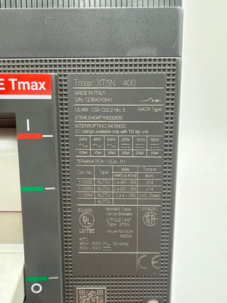 ABB XT5NU340AFYN000XXX ReliaGear Circuit Breaker 400A 3P 600V XT5N 400 400 Amp New