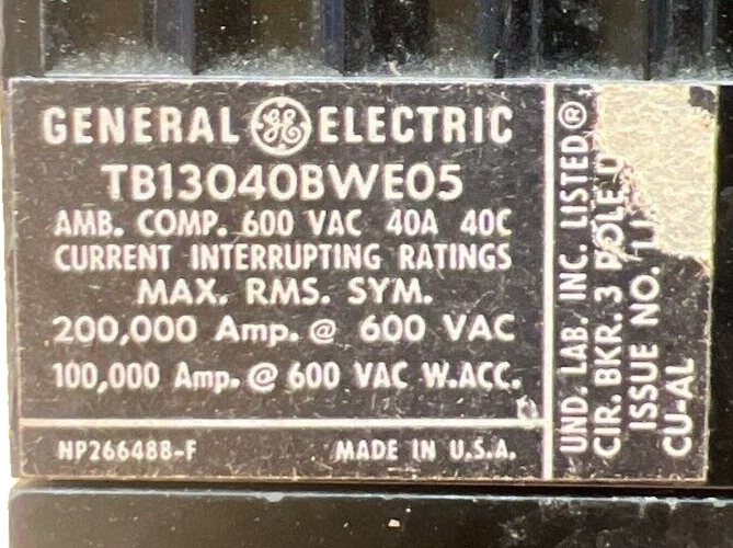 GE TB13040BWE05 Used