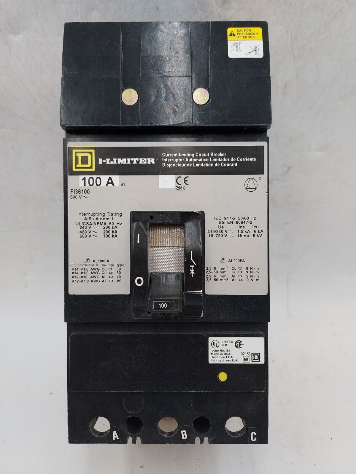 Square D FI36100 Used