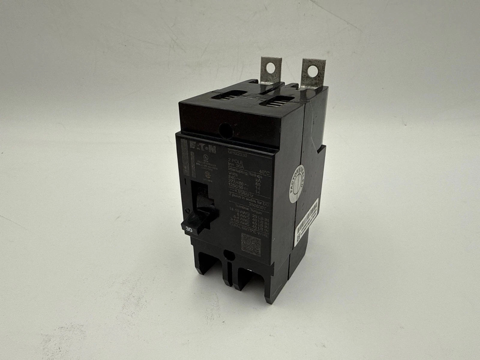 Eaton GHB2030 Circuit Breaker Bolt On 30A 2P 277/480V GHB 30 Amp 2 Pole NEW Used