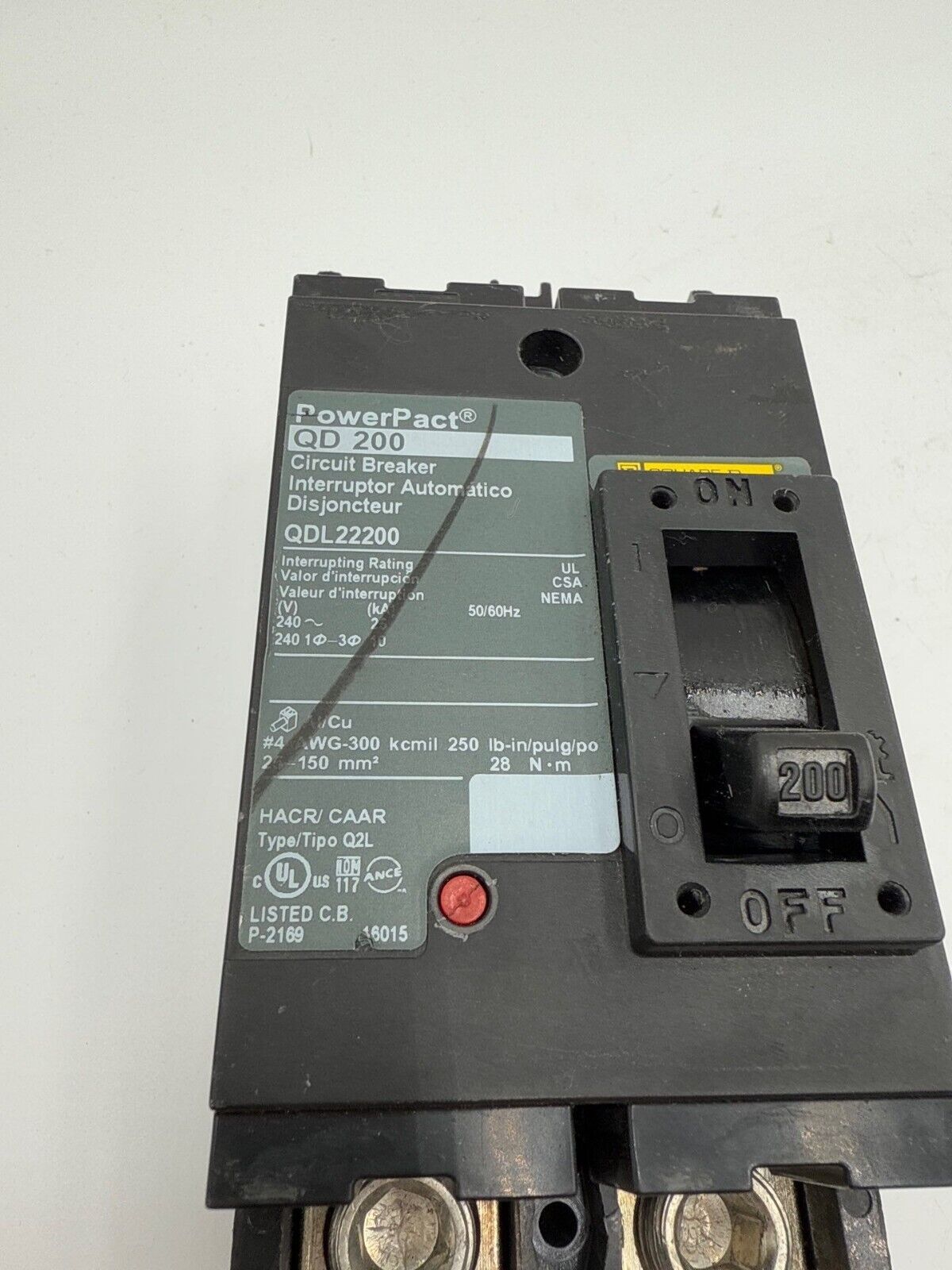 Square D QDL22200 Used