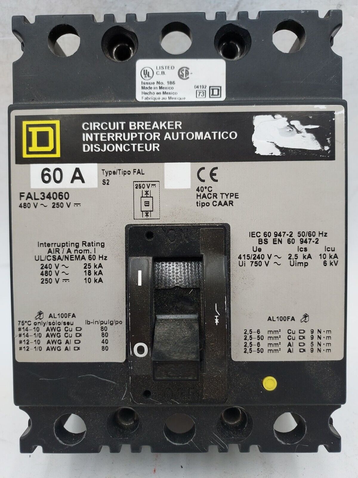 Square D FAL34060 Used