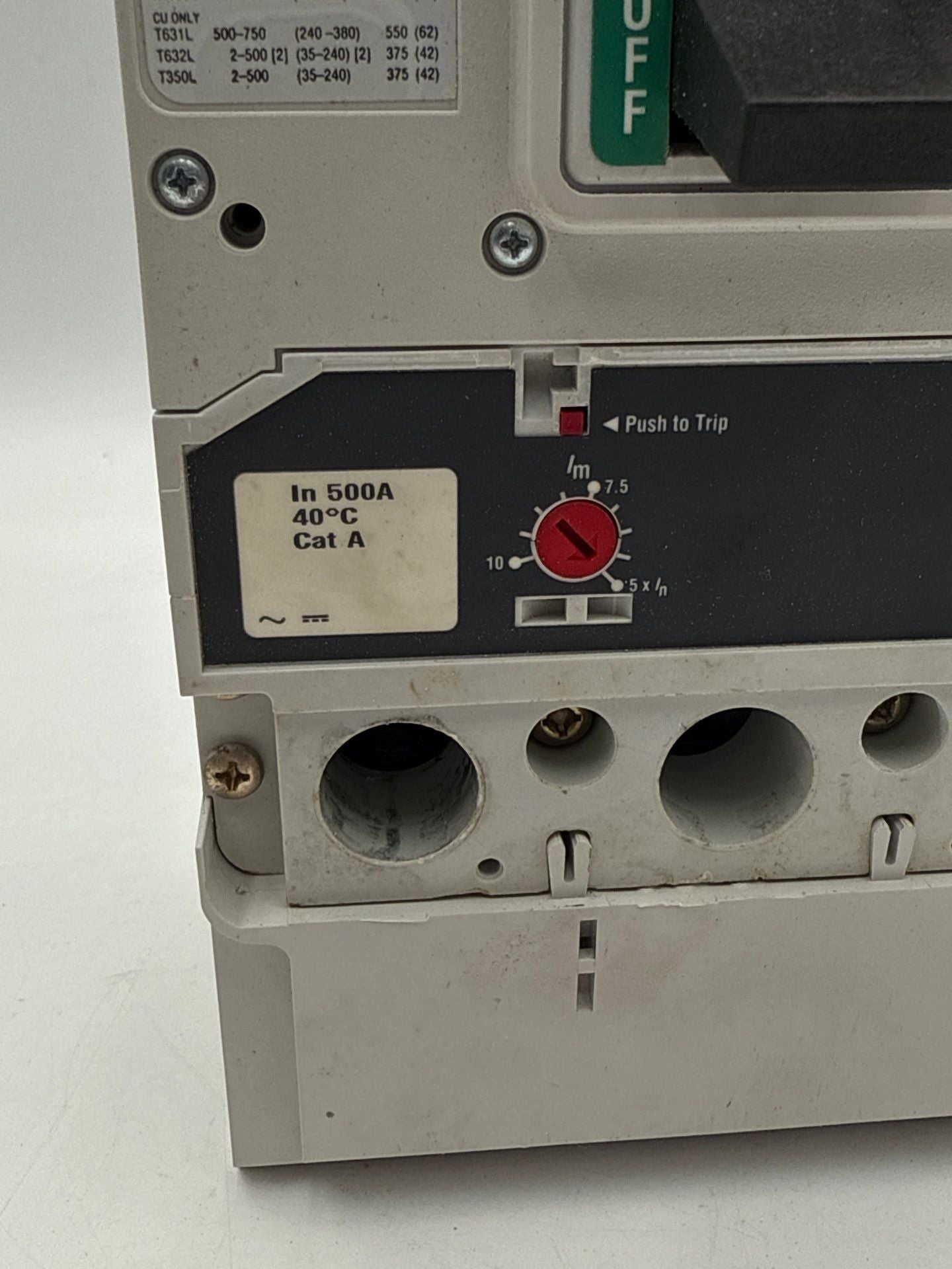 Eaton LGH3630NN Circuit Breaker 500A 3P 600V L630H LGH 500 Amp 3 Pole Used