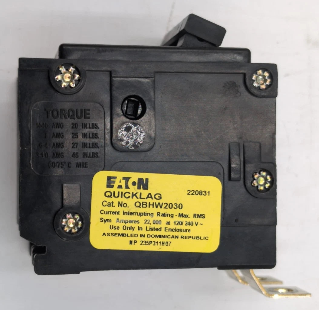 Eaton QBHW2030 Circuit Breaker 30A 2P 240V 1PH 30 Amp 240 Volt Bolt On USED Used
