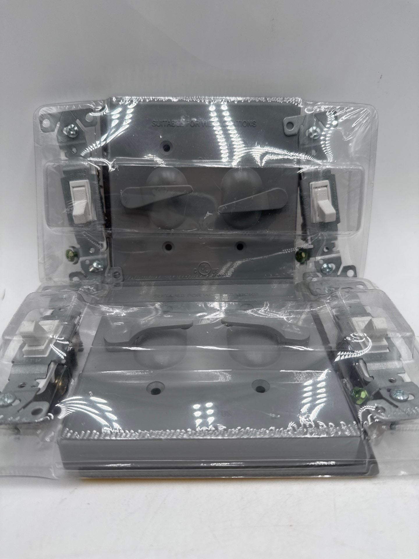 Titan TWTC221G 2 Gang Double Toggle Switch Cover 15A 120V 1/2HP New