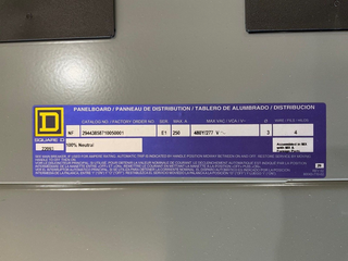 Sq D NF Panelboard 250A 480/277V 3PH 4W 42 Cir Main JDP36250 MCB Indoor Encl P676 New