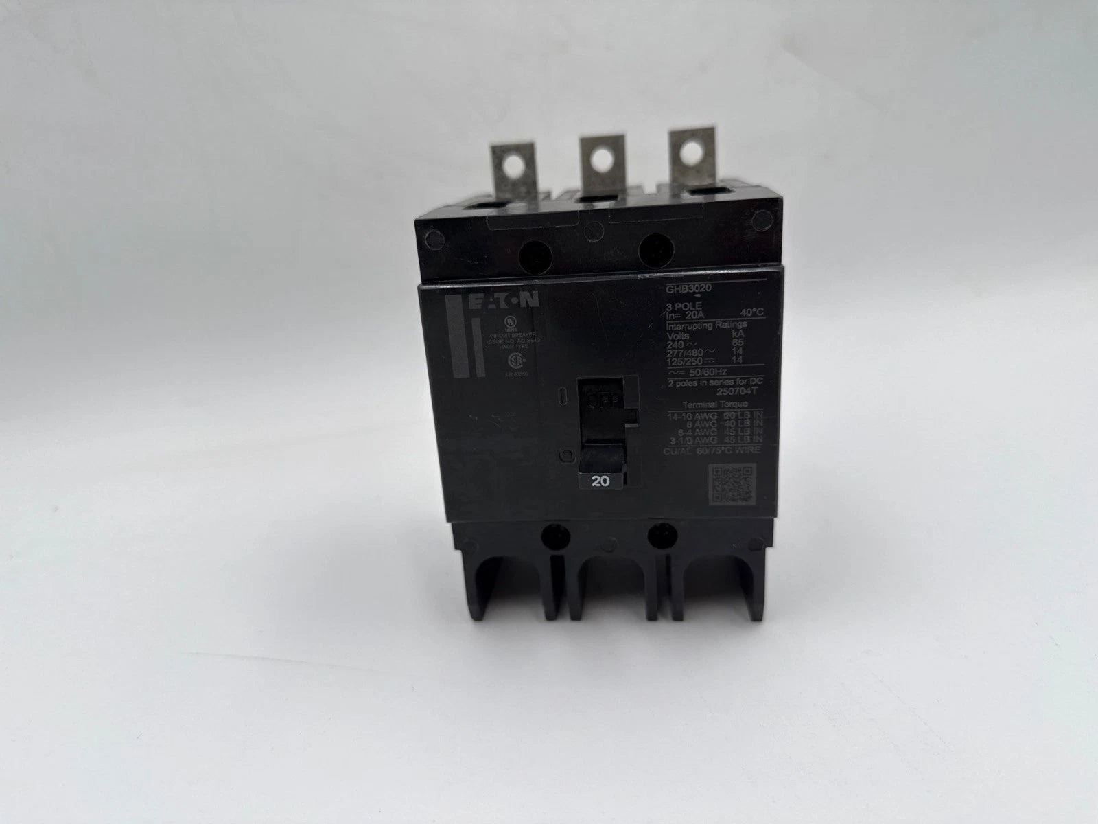 Eaton GHB3020 Circuit Breaker 20A 480/277V 3P GHB 20 Amp 3 Pole Bolt on New New