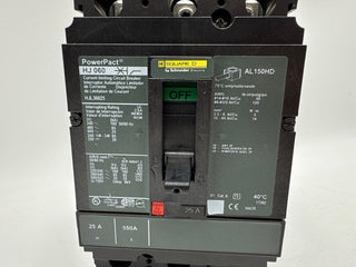 Square D HJL36025 Circuit Breaker 25A 3P 600V HJL 25 Amp 3 Pole PowerPact New