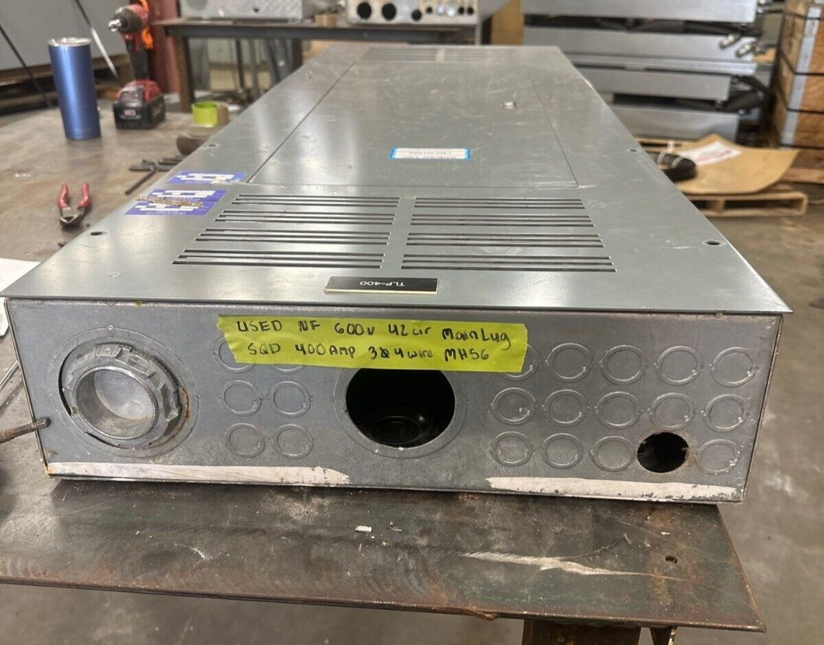 Square D NF Panelboard 400A 600Y/347V 3PH 4W MLO 42 Circuit Main Lug Indoor Encl P375 Used