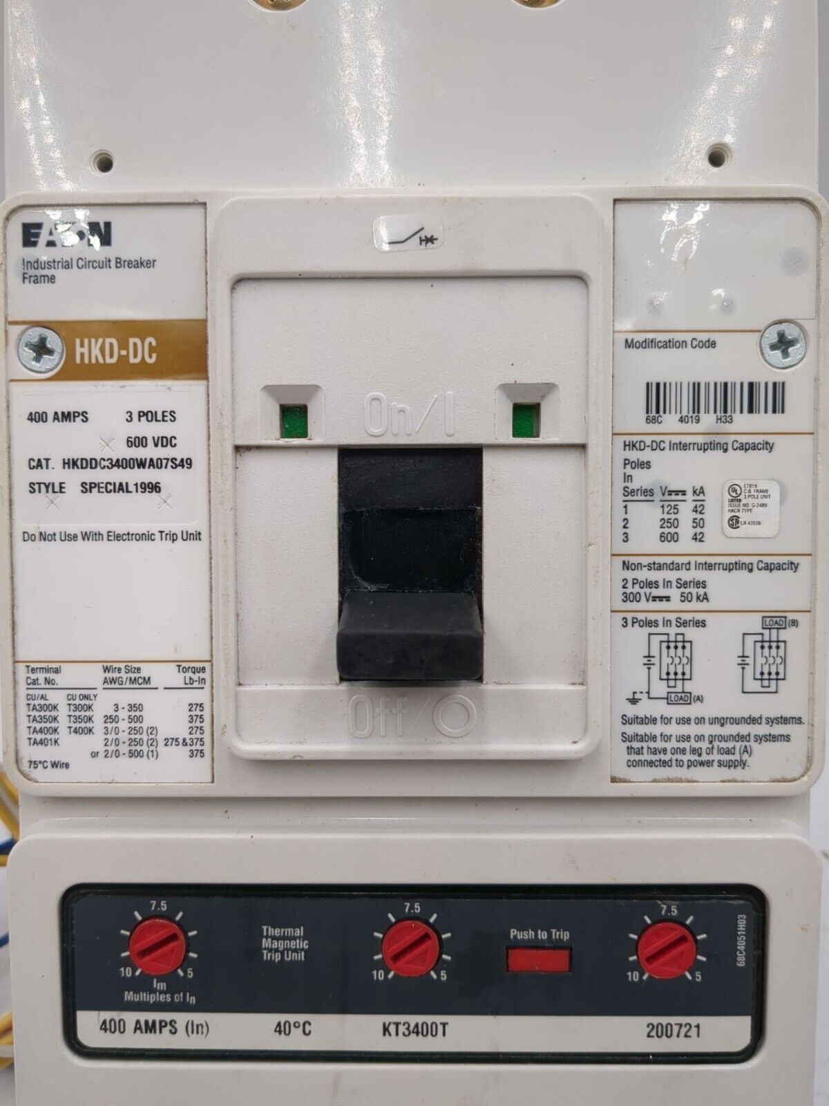 Eaton HKDDC3400WA07S49 Used