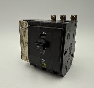 Square D QOB3401021 Circuit Breaker 40A 3P 240V Shunt Trip 40 Amp 3 Pole QOB Used