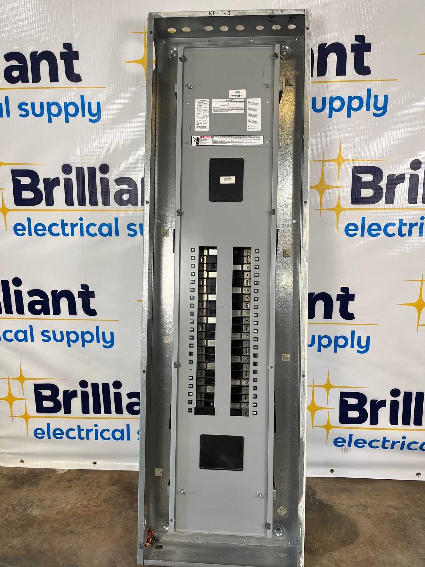 Siemens P1C42ML400ATF P1 Panelboard 400A 208/120V 3PH 4W 42 Cir MLO Indoor Encl B68 Box Used