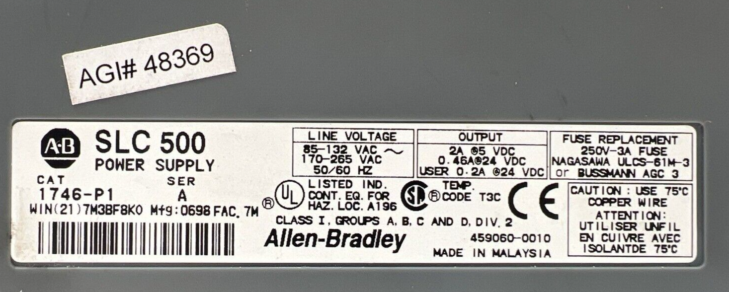 Allen-Bradley 1746-P1 Used