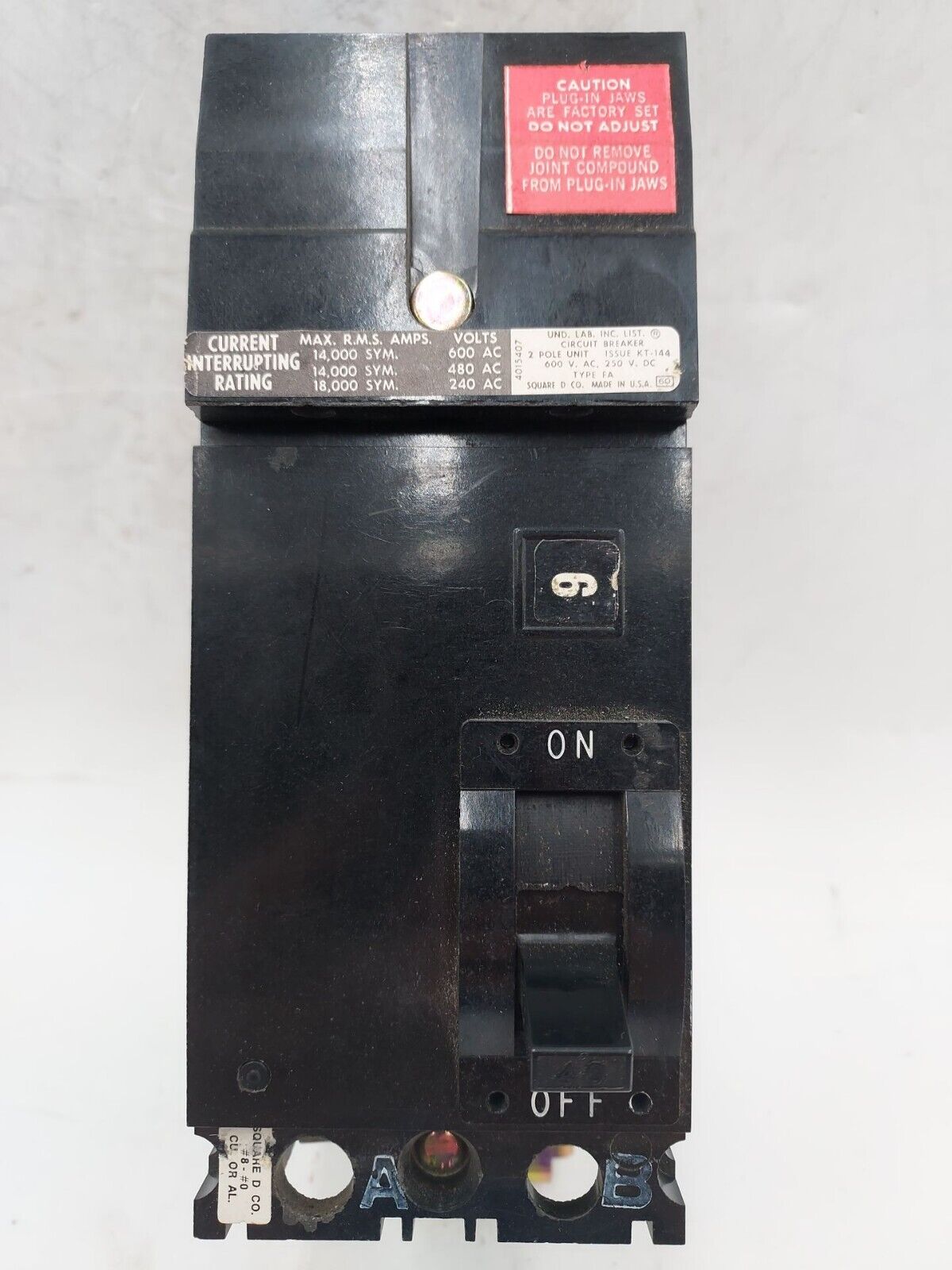 Square D FA26040AB Used