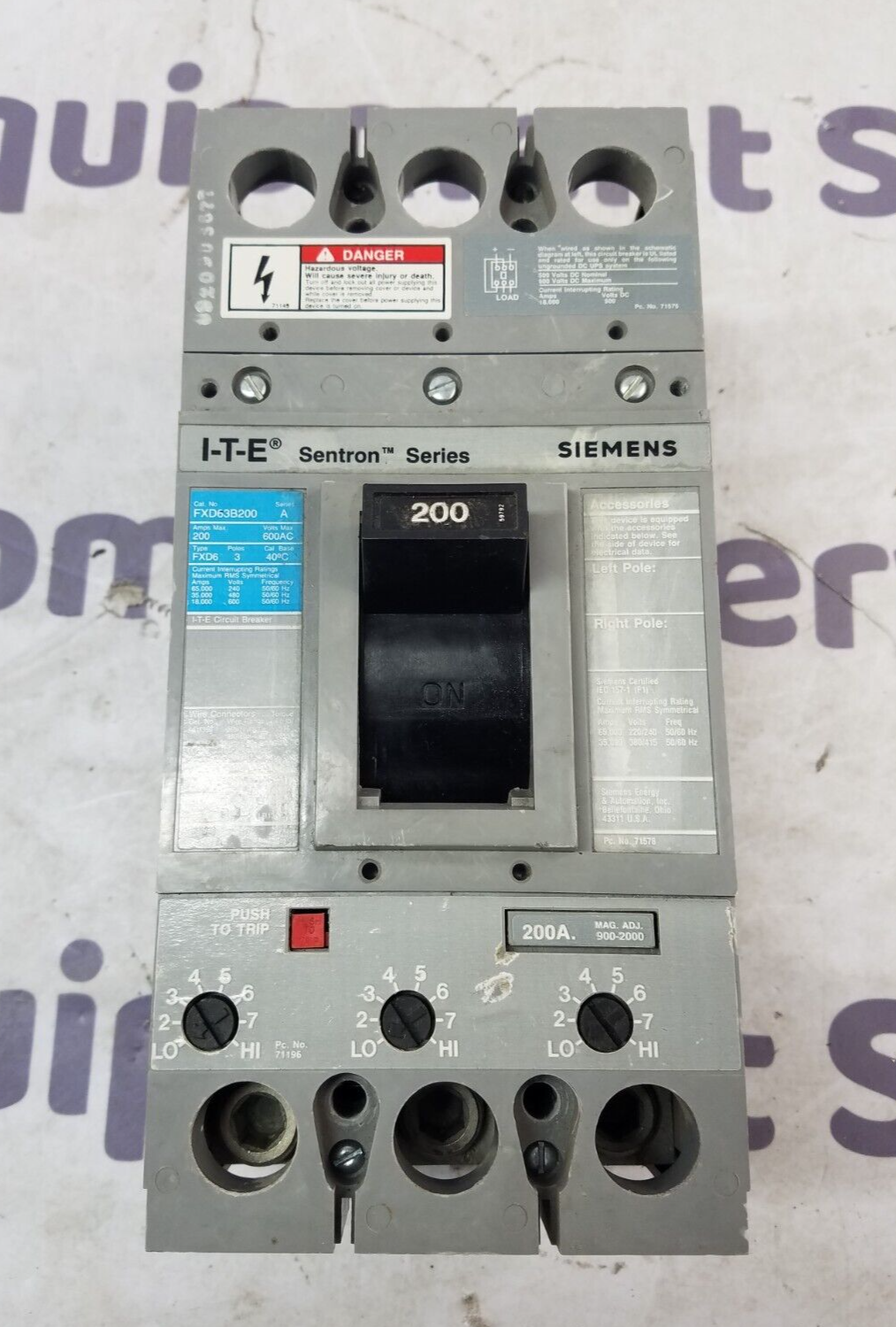 Siemens FXD63B200 Used