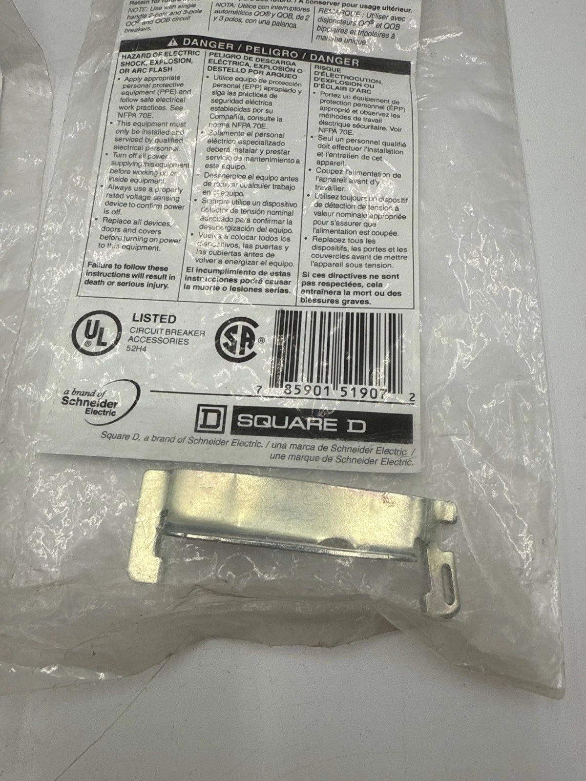 3PC Lot Square D QO1PL Handle Padlock Bracket QO Load Center Attachment 3 Piece New