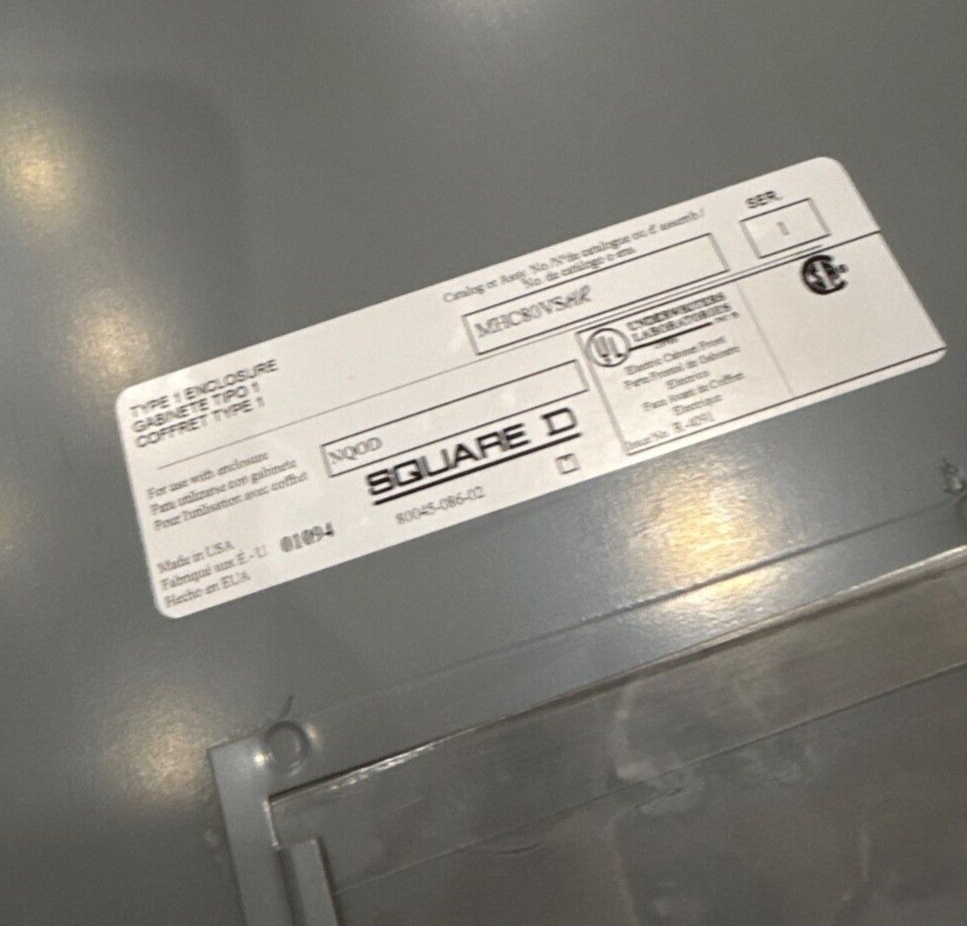 Square D NQOD Panelboard 250A 400A 208/120V 3PH 4W 42 Circuit Indoor Encl MCB P300 Used