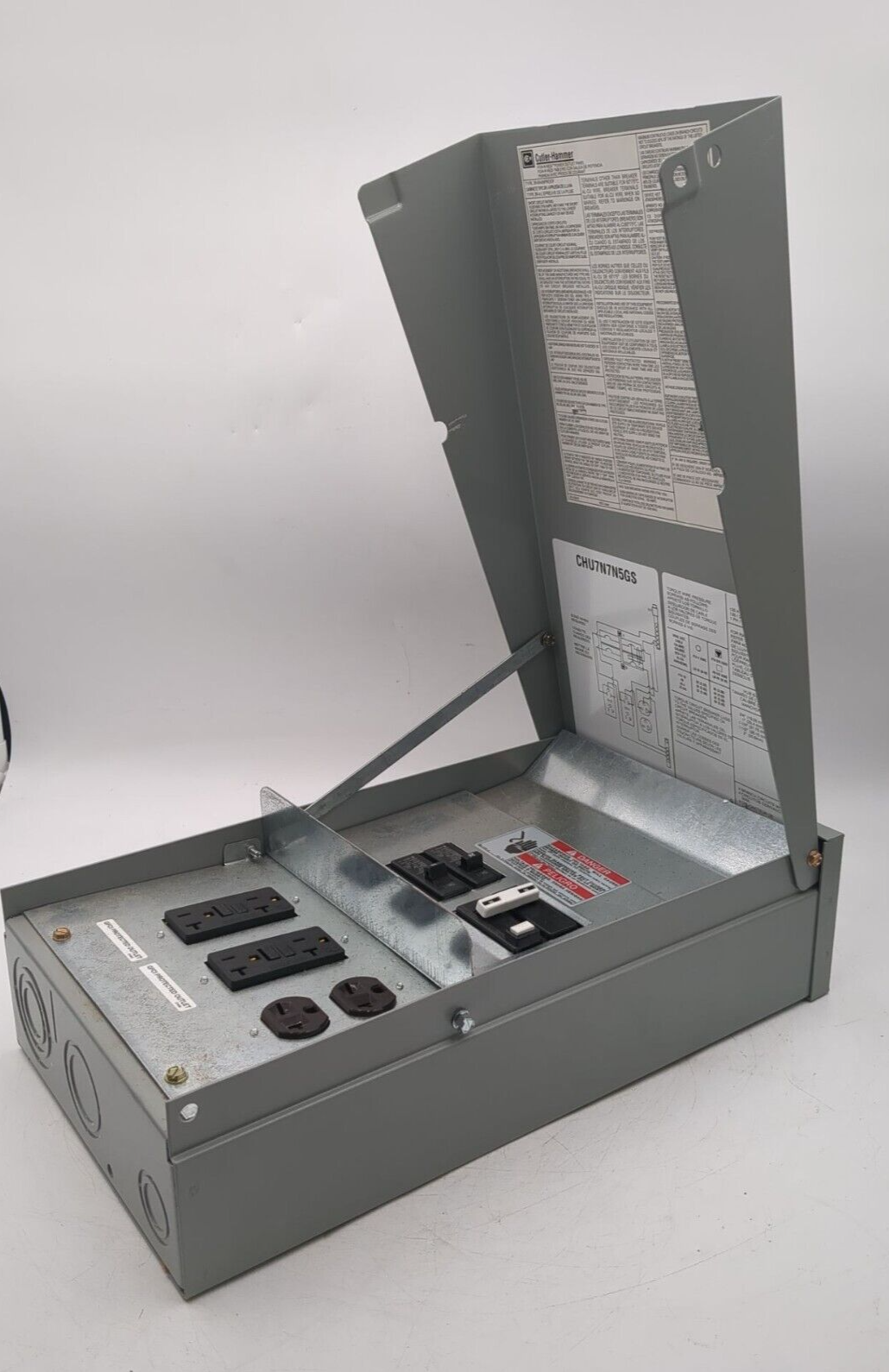 Eaton CHU7N7N5GS 125A Type 3R 120/240VAC Pedestal Mount Power Outlet Panel New