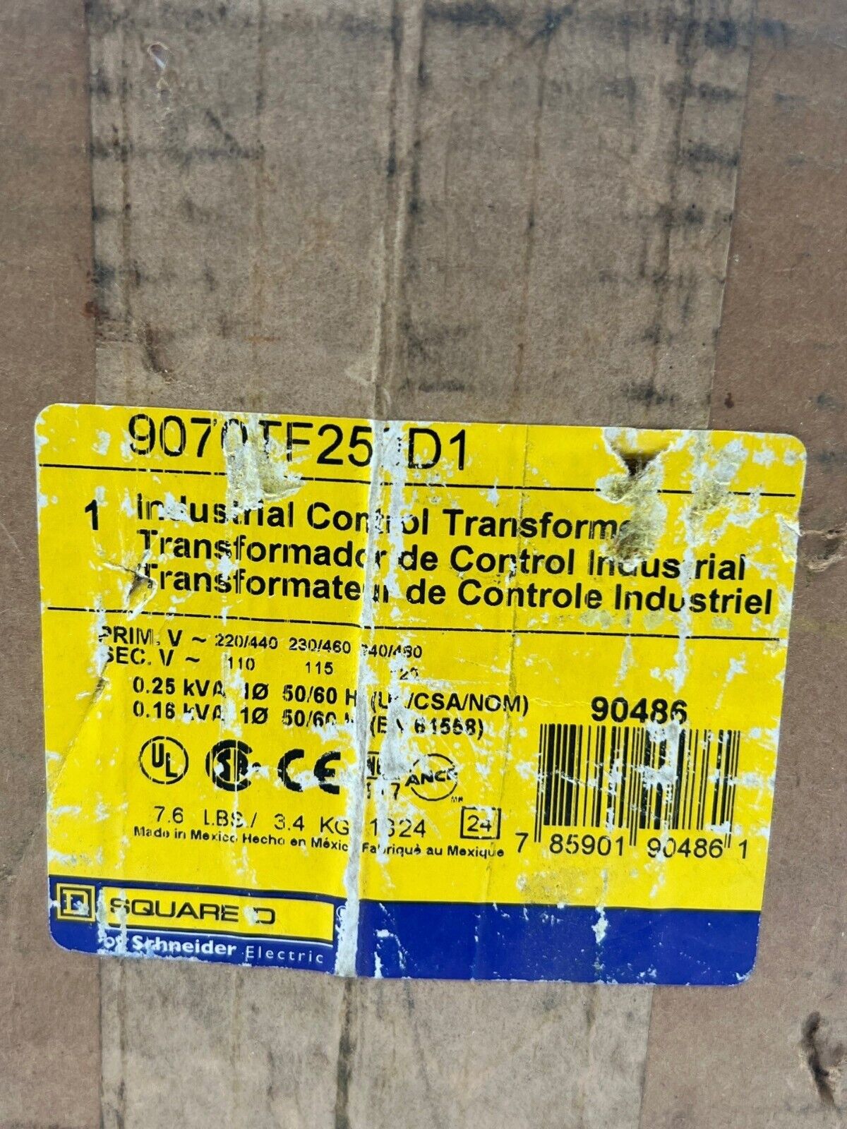 Square D 9070TF250D1 New