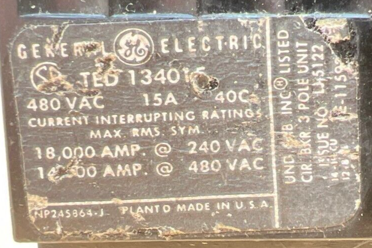 GE TED134015 Used