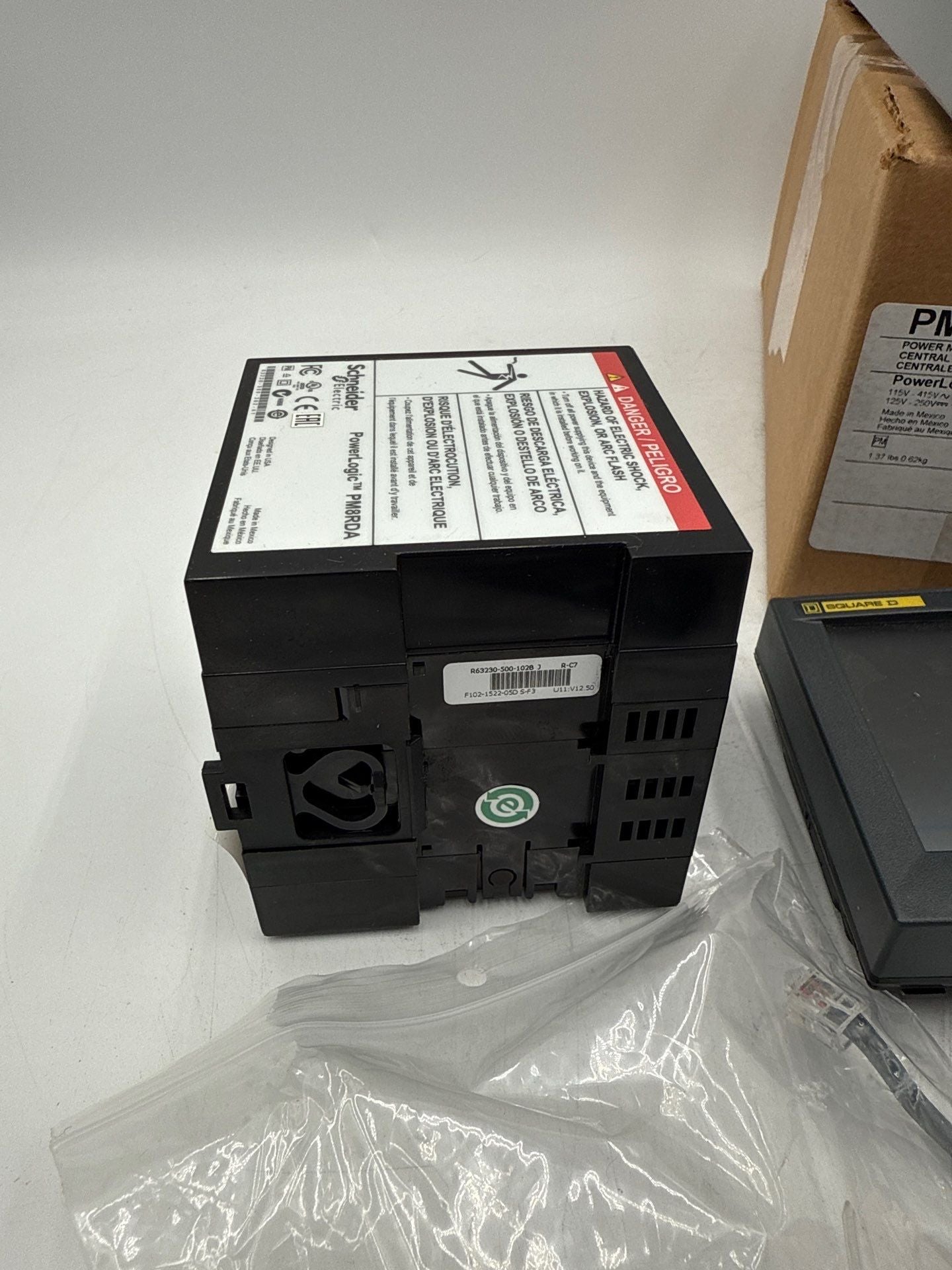 Square D PM850RD PowerLogic PM850U Meter and PM8RDA Remote Display Adapter Used