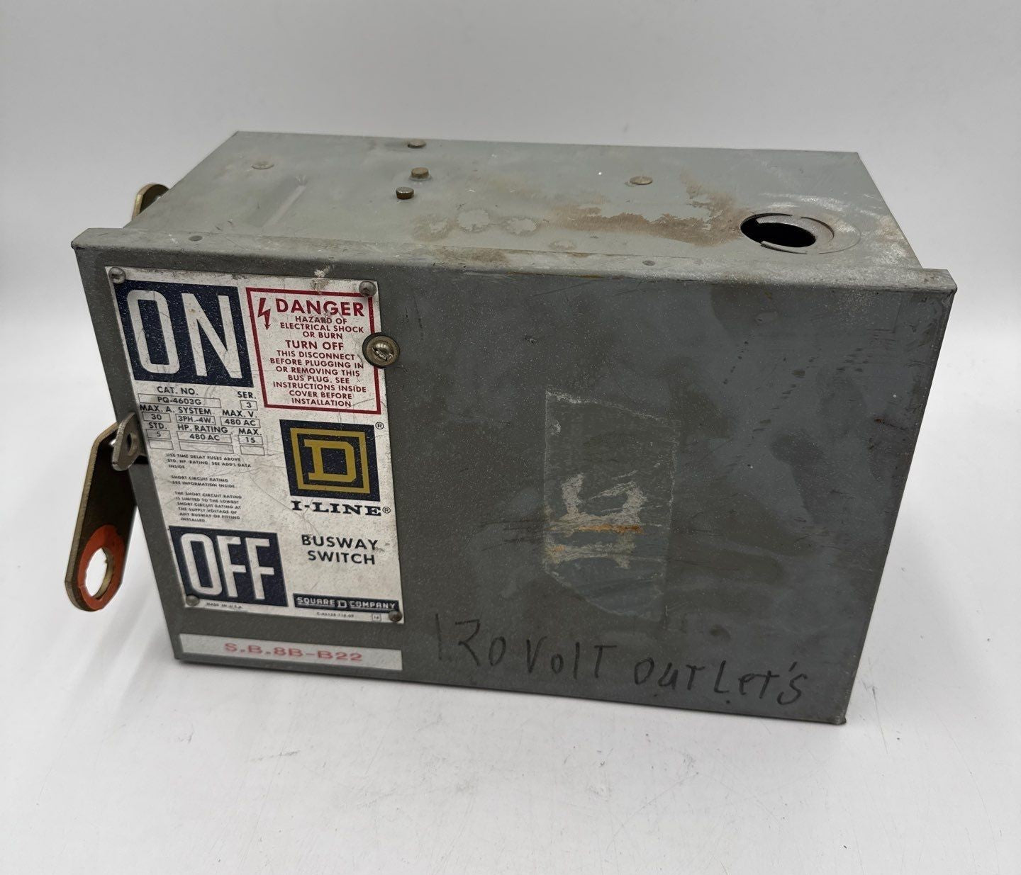 Square D PQ4603G Busplug I-Line Busway Unit Switch 30A 3PH 4W 480V 30 Amp Used