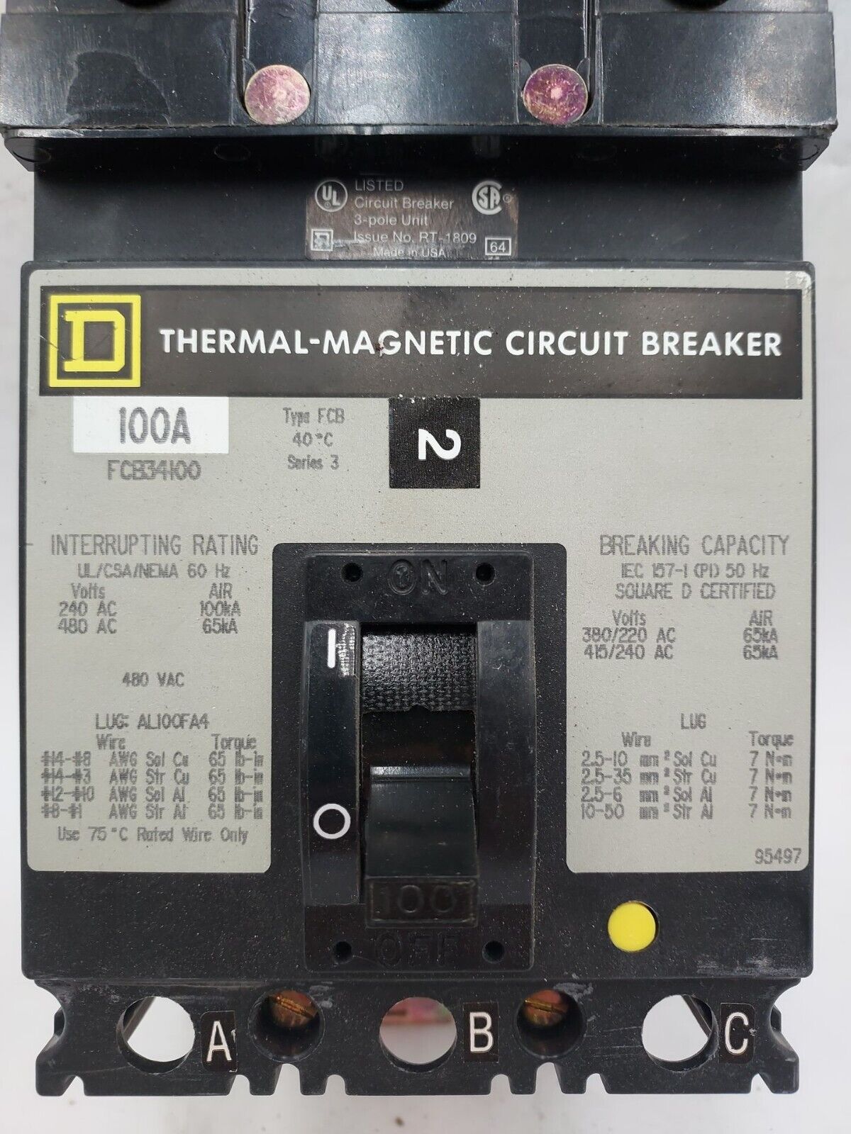 Square D FCB34100 Used