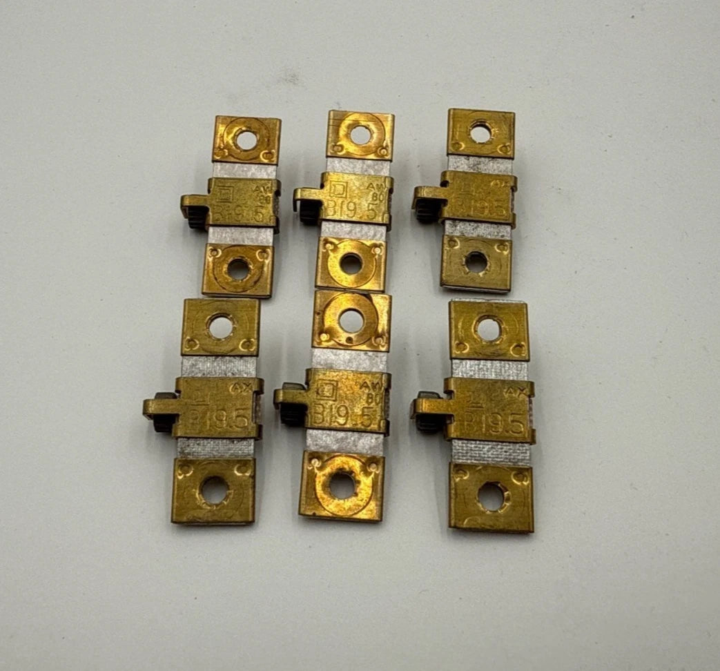 6PC Lot Square D B19.5 Thermal Overload Relay Heater Unit B195 11.3-15.0 Amp Used