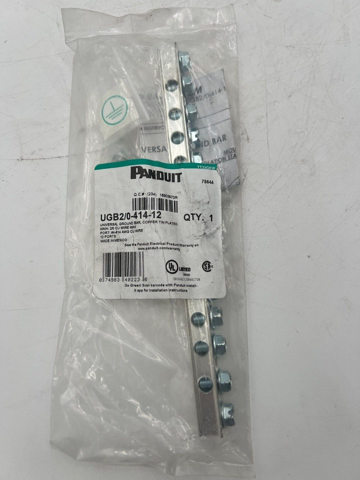 Panduit UGB2/0-414-12 New