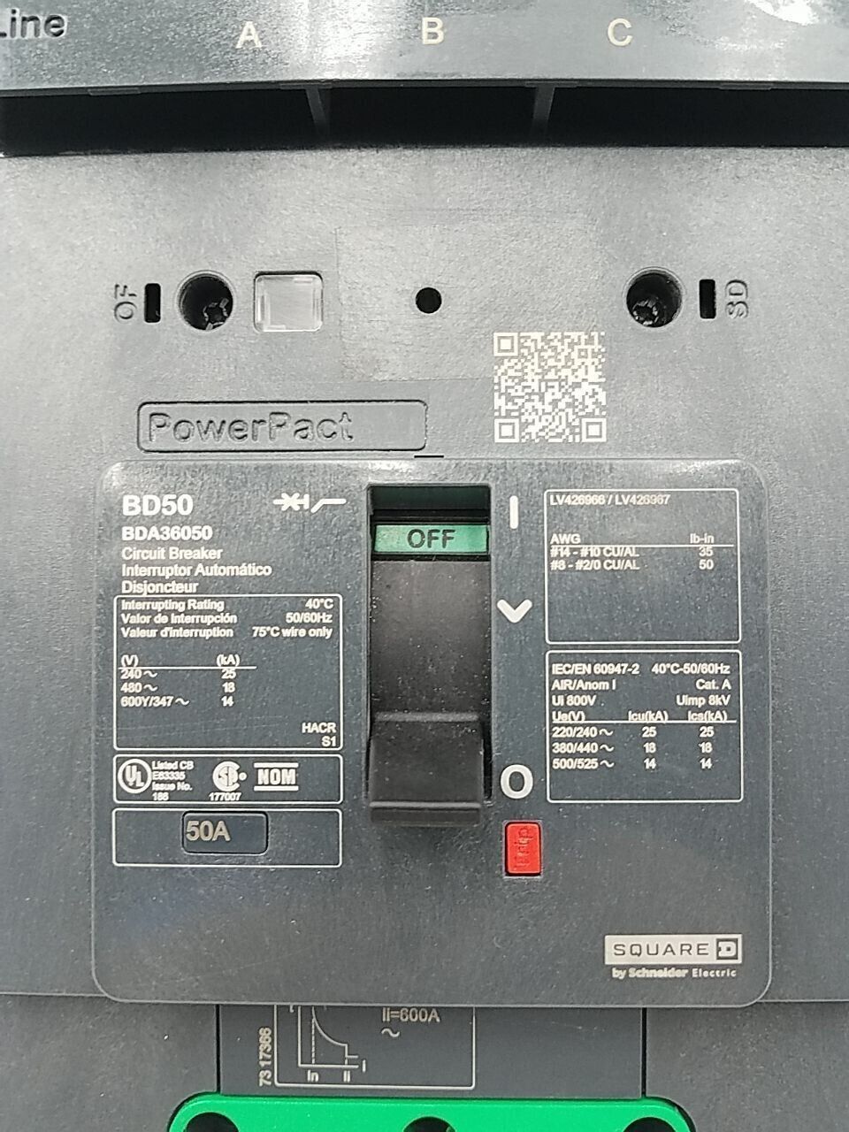 Square D BDA36050 Used