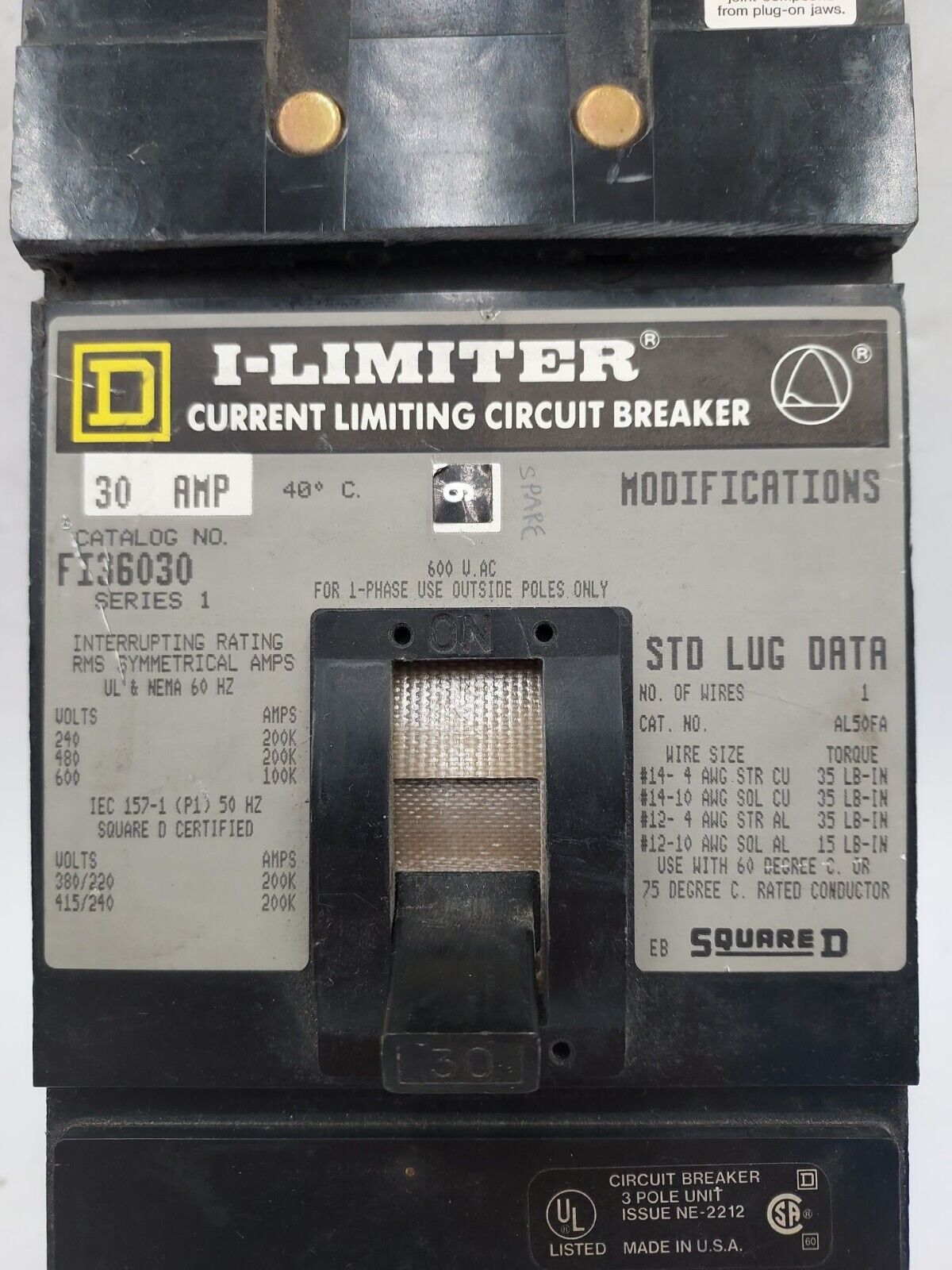 Square D FI36030 Used