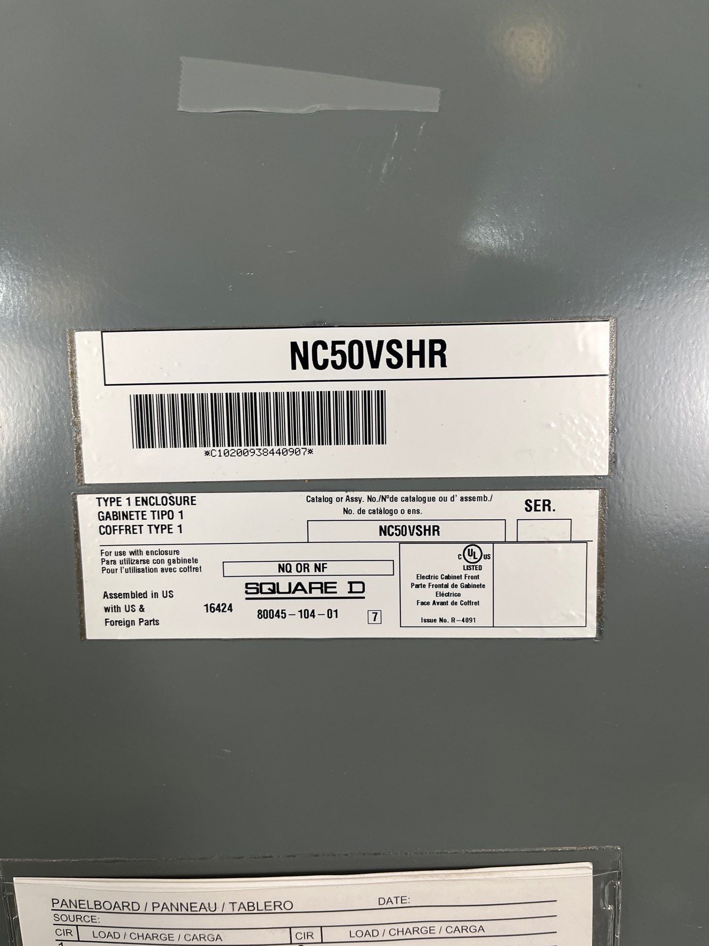 Square D NQ Panelboard 400A 208/120V 3PH 4W MLO 42 Circuit Indoor Encl MH50 Used