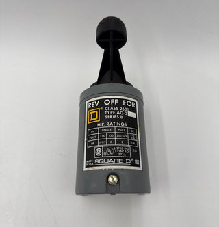 Square D 2601 AG2 Reversing Drum Switch 600V 2HP 3 Position 2601 Series New