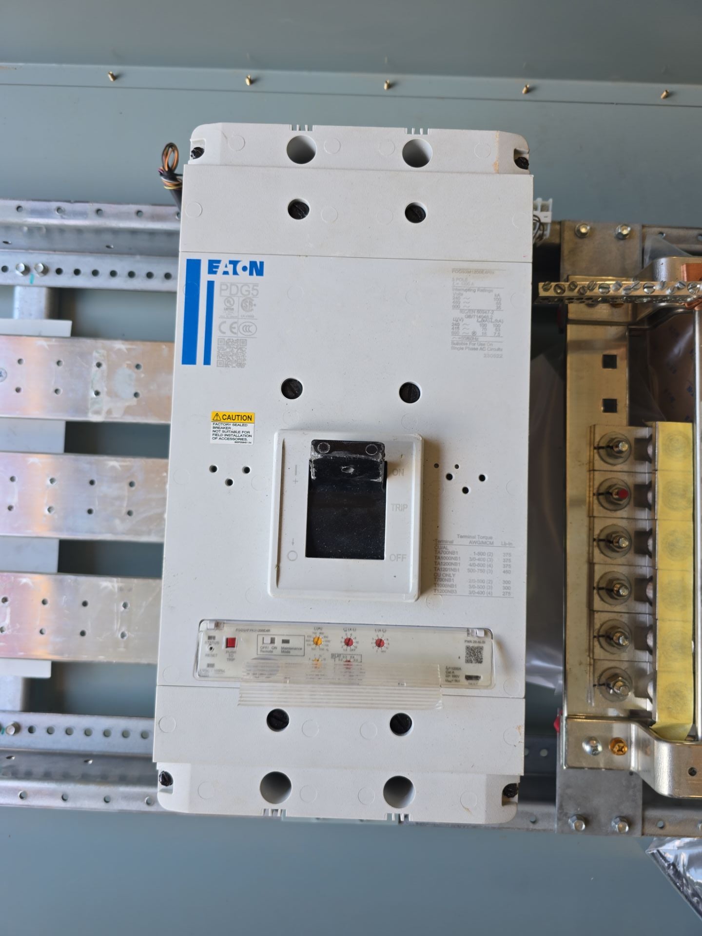 Eaton PRL4X Panelboard 1200A 208/120V 3PH 4W MCB Main PDG53M1200E4RN P703 New