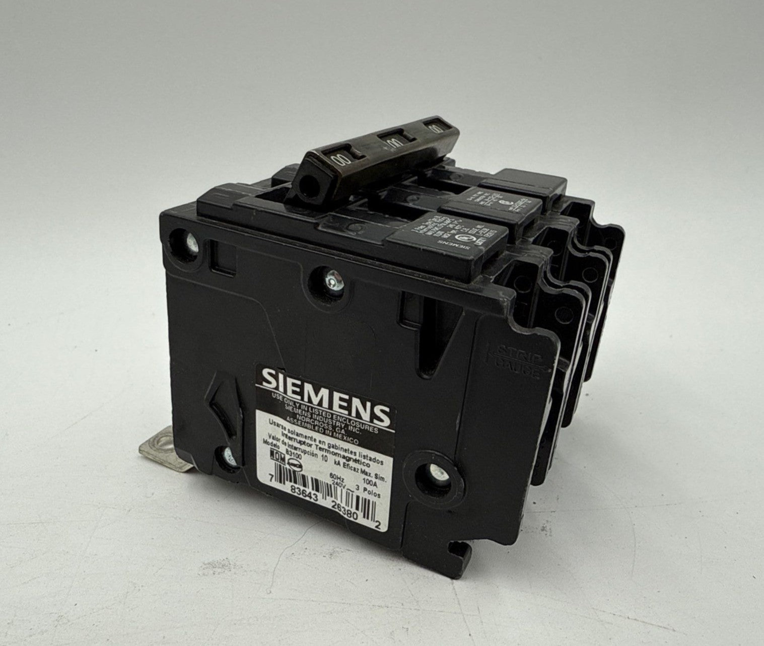 Siemens B3100 Bolt On Circuit Breaker 100A 3P 240V BL 100 Amp 3 Pole B-3100 Used