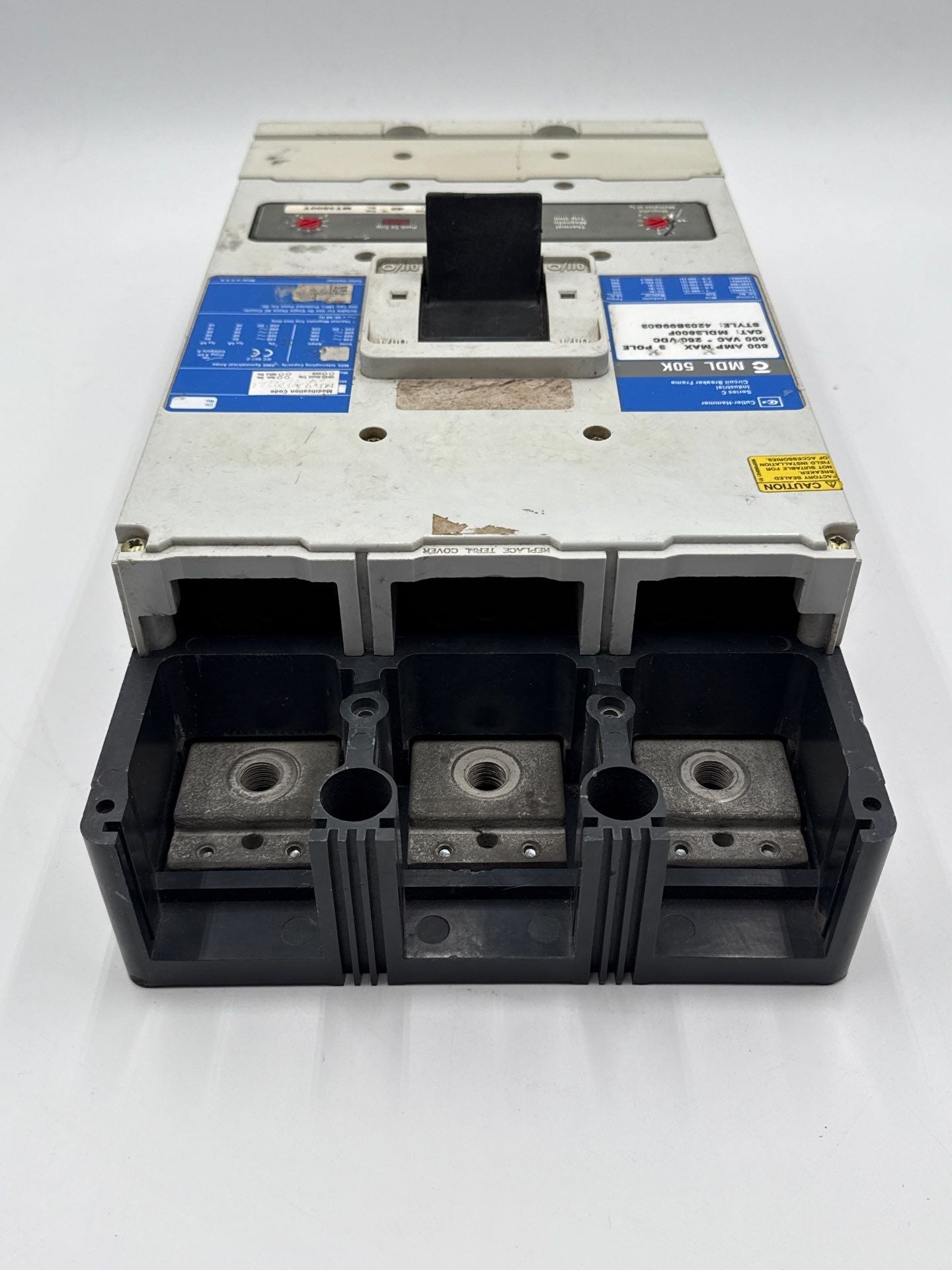 Eaton MDL3800 Circuit Breaker 800A 3P 600V 3PH MDL 50k 800 Amp 3 Pole Used