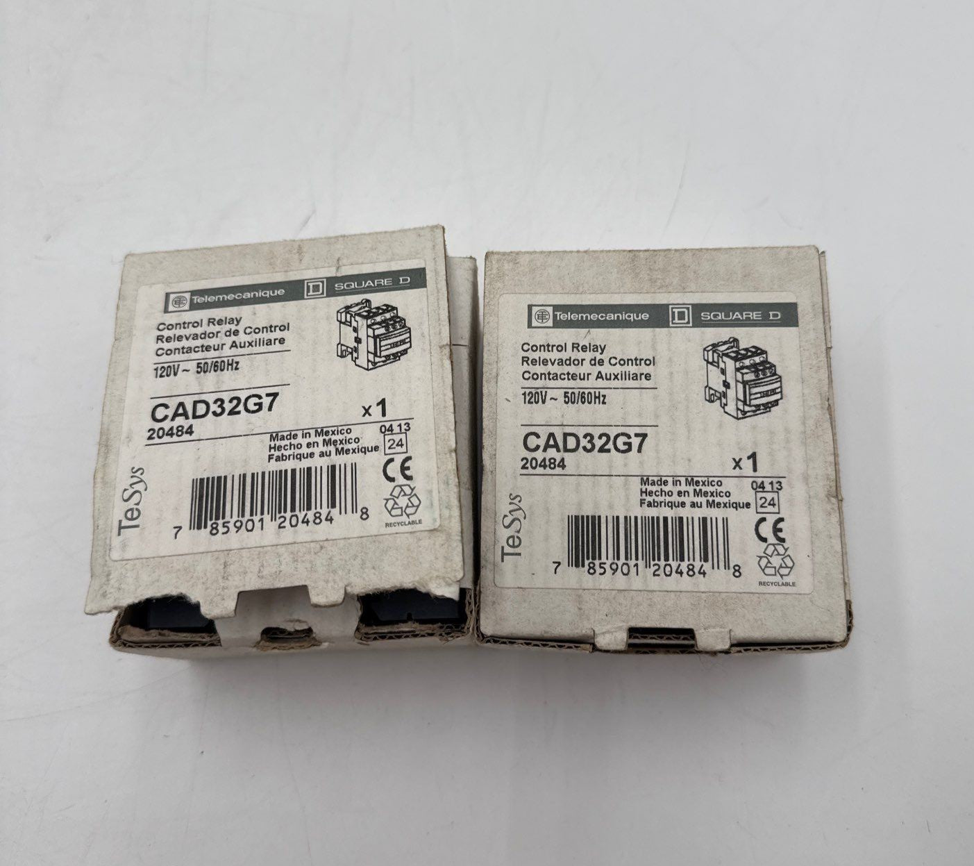 Telemecanique CAD32G7 Control Relay Auxiliary Contactor Coil 120V 50/60Hz New