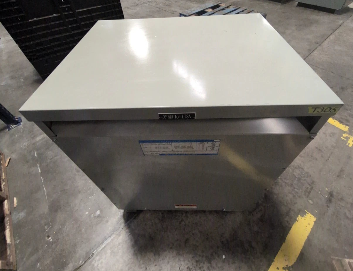 112.5KVA GE 9T23B3875 Transformer Pri 480V Sec 208/120V 3PH Type QL Indoor Encl Used