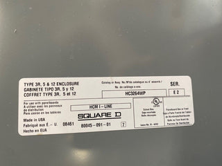 Square D I-Line Panelboard 225A 480V 3PH 3W 3R Outdoor Encl 30 Cir MCB JLA36225 P557 Used