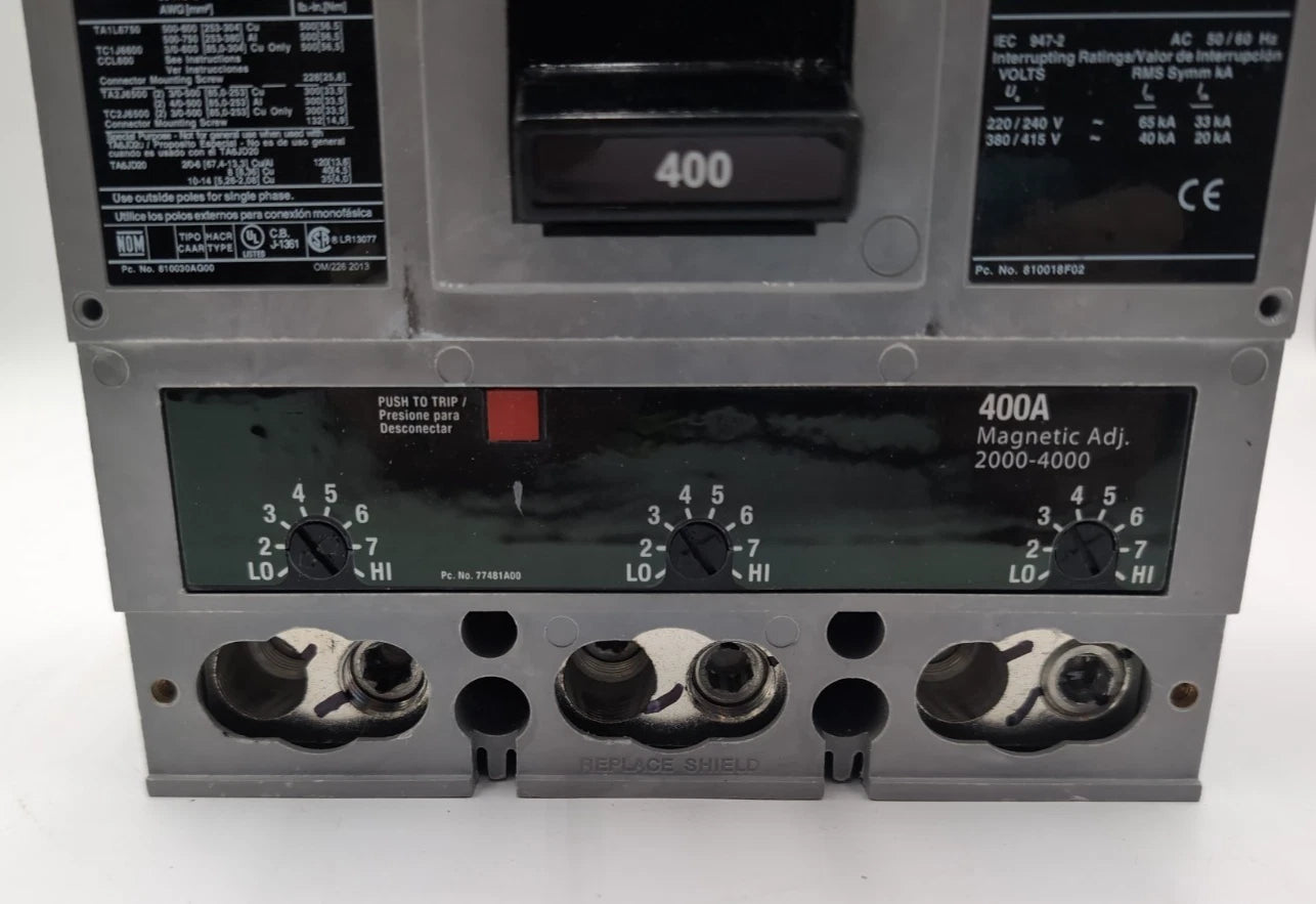 Siemens JXD63B400 Circuit Breaker 400A 3P 600V 3PH JXD6-A 400 Amp NEW TAKE OUT New