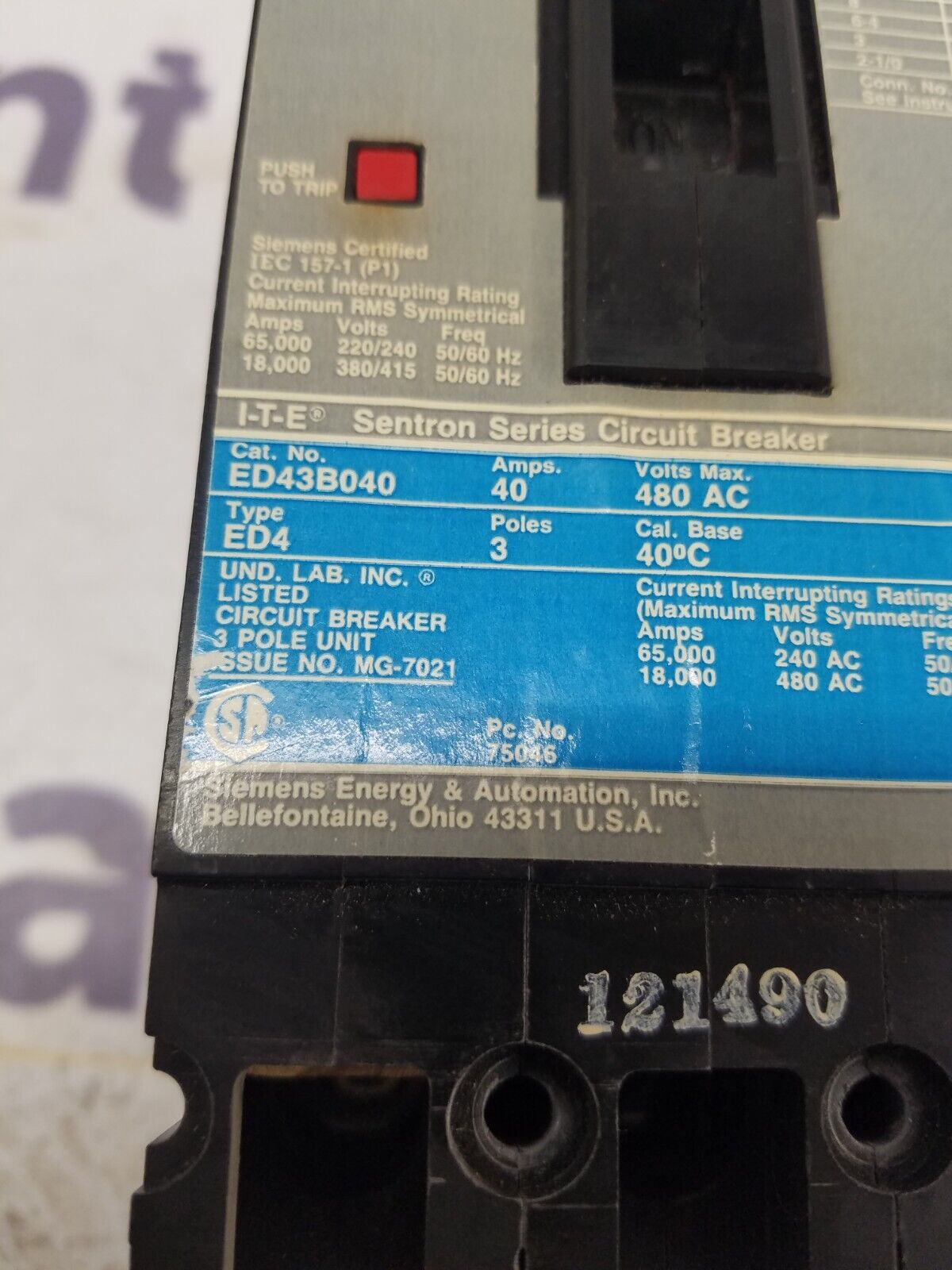 Siemens ED43B040 Used