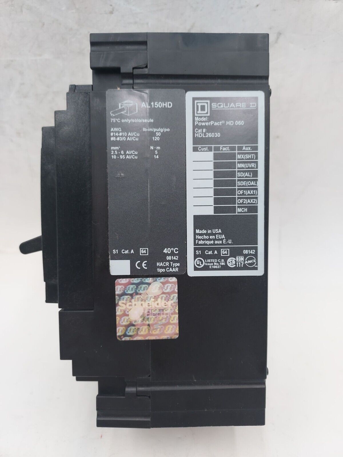 Square D HDL26030 Used