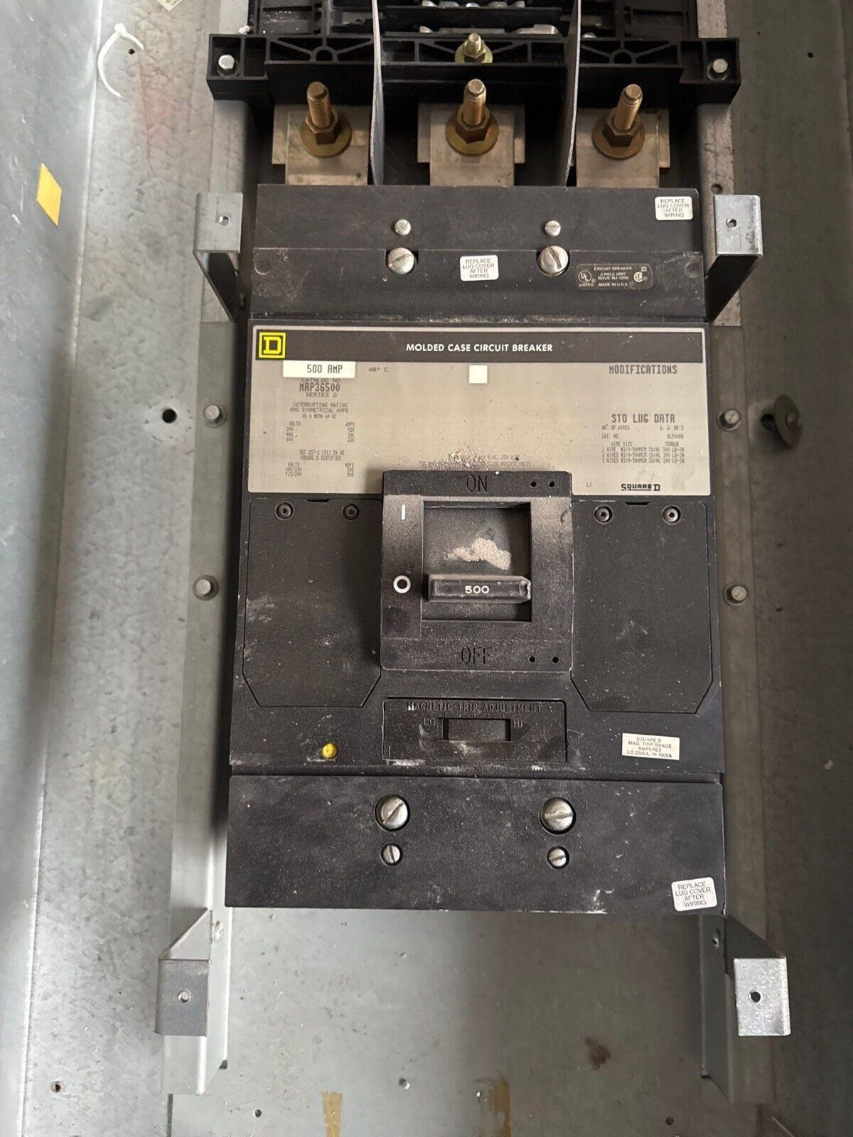 Square D NQOD Panelboard 500A 208/120V 3PH 4W 42 Cir Indoor Encl MCB MAP36500 P629 Used