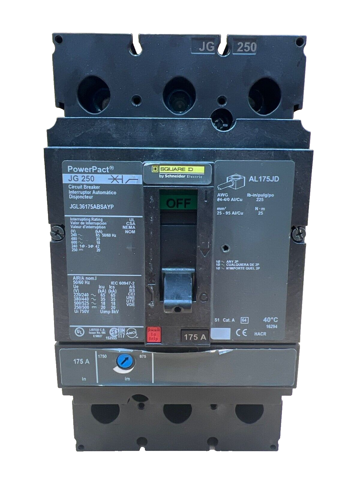 Square D JGL36175ABSAYP Used